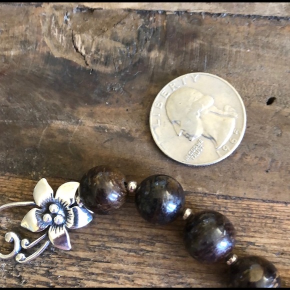 Silpada Bronzite & Silver Flower Bracelet - Picture 4 of 7